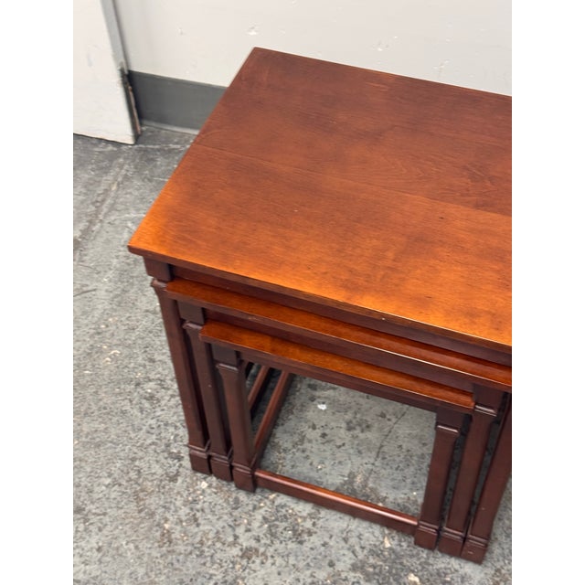 Traditional Traditional Wood Nesting Tables, Set of Three For Sale - Image 3 of 12