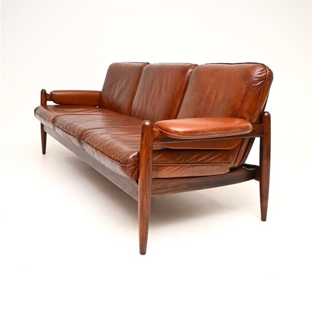 Vintage Danish Leather Sofa, 1960 For Sale - Image 4 of 11