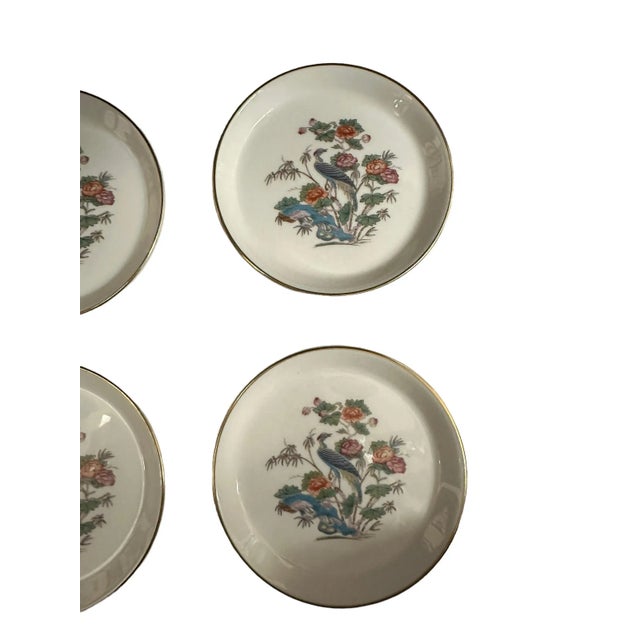 Mid 20th Century Vintage Wedgwood Kutani Crane Bone China Coasters - Set of 4 For Sale - Image 5 of 9
