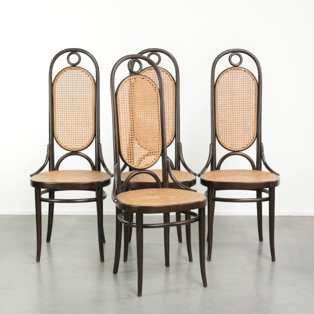 Vintage Long John Webbing Dining Chairs from Thonet, Set of 4 For Sale - Image 14 of 14