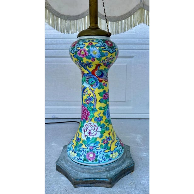 Monumental Pair of Early 19th-Century Chinese Famille Rose Porcelain Vase Lamps For Sale In San Diego - Image 6 of 12