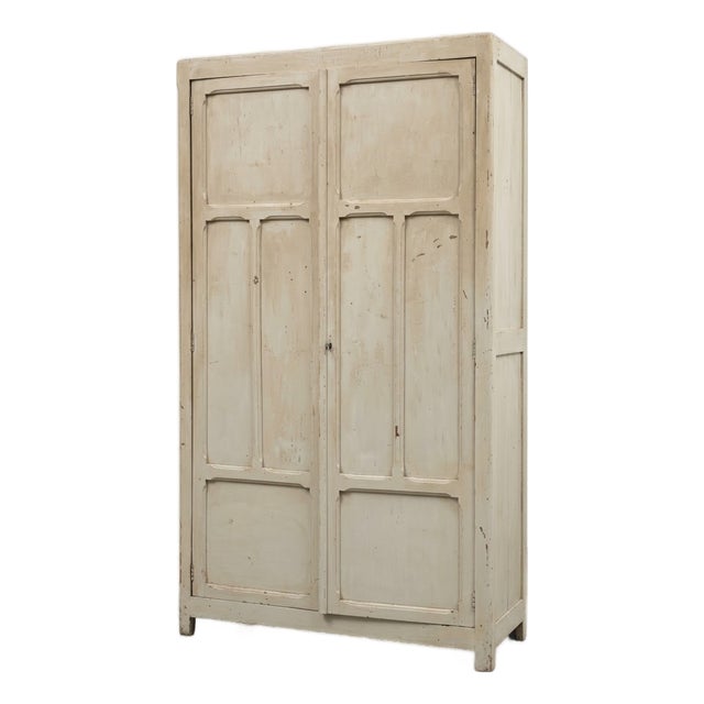 Vintage French Provincial White Wardrobe, 1950s For Sale