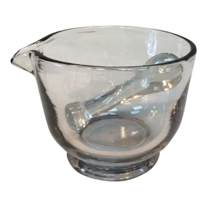 Late 19th Century French Blown Glass Mortar and Pestle