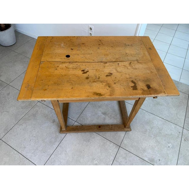 Antique Biedermeier farmhouse table, country house table, dimensions: height x width x depth 80 x 117 x 80. Authentic,...