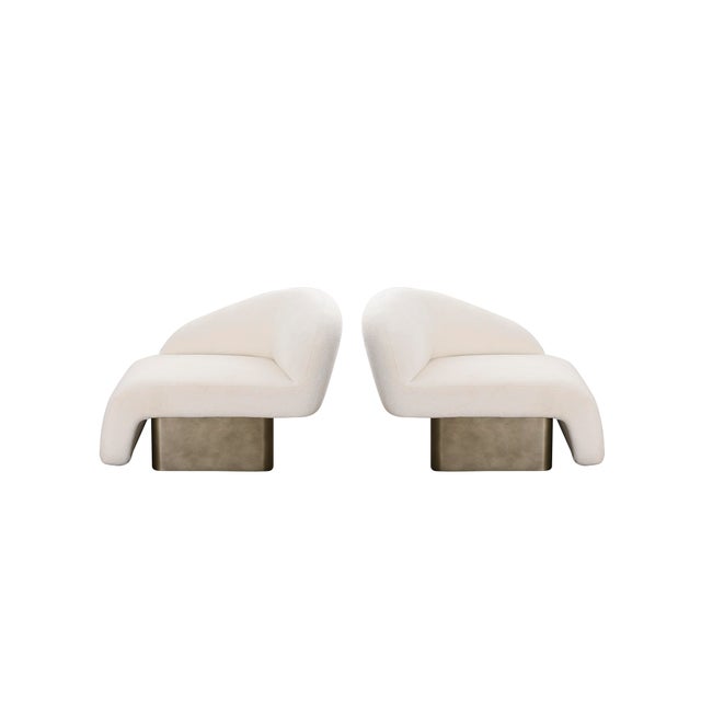 White Kaia Modern White Boucle Left Arm Accent Chair For Sale - Image 8 of 10