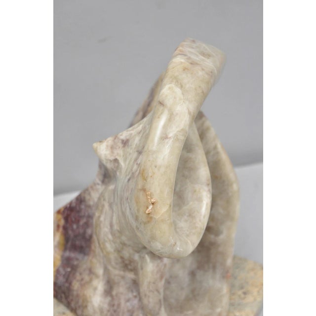Vintage Seymour Shuren Modernist Pink Carved Marble Abstract Figure Sculpture For Sale - Image 11 of 18