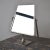 Vintage Modernist Vanity Mirror with Angular Brushed Steel Frame and Trumpeted Base, Circa 1950s-60s. Angular double-sided...