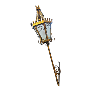 1940s Wall Sconce Brass Italian Light Gold Frosted Glass Entrance Lamp Torch Torchiere