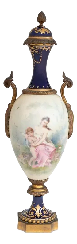 Sevres Blue Ground Porcelain Ovoid Vase