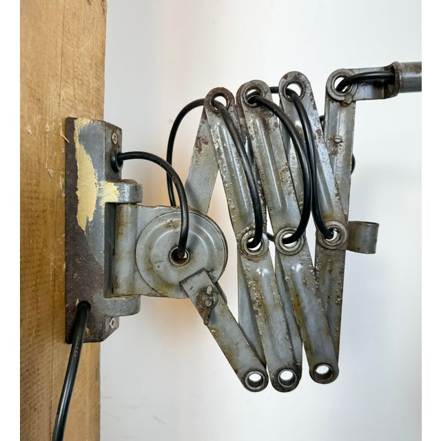 Vintage Industrial Scissor Wall Lamp from Elektroinstala, 1960s For Sale - Image 14 of 18