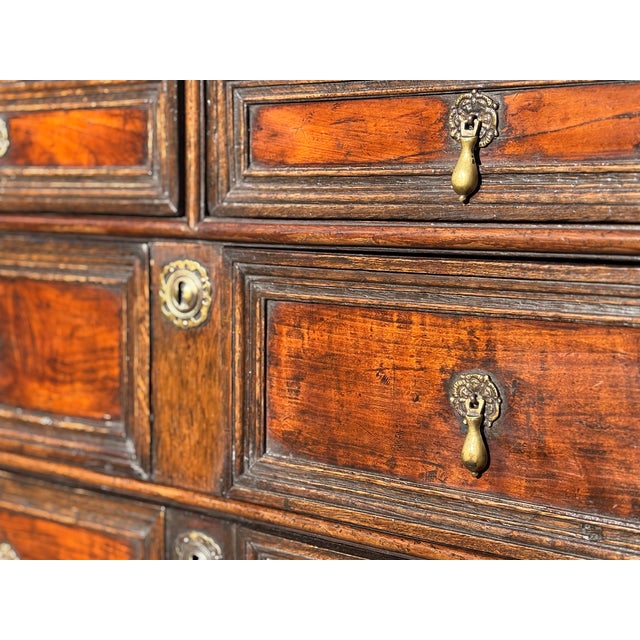 Antique Charles II Oak Geometric Chest of Drawers, 1680 For Sale - Image 10 of 13