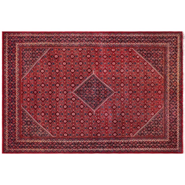 Purple Persian Tabriz Mahi Red/Purple Wool Rug - 9'11'' X 12'11'' For Sale - Image 8 of 10