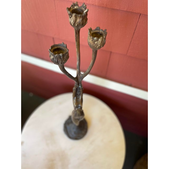 Antique Firmin Bate Monumental Bronze Art Nouveau Candelabra For Sale - Image 12 of 13