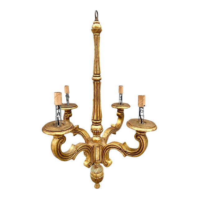 Panache Regency Gold Leaf Chandelier For Sale