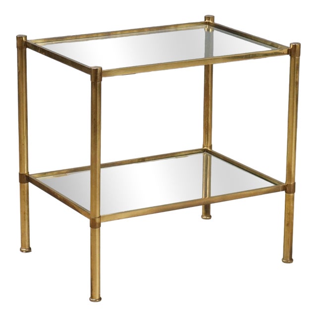 Vintage Brass Coffee Table with Double Glass Tops, 1970s For Sale