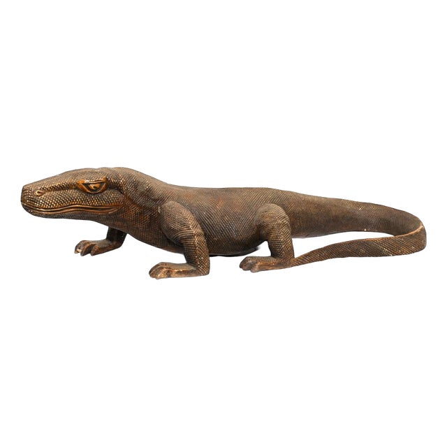 Indonesian Carved Komodo Dragon Figure For Sale