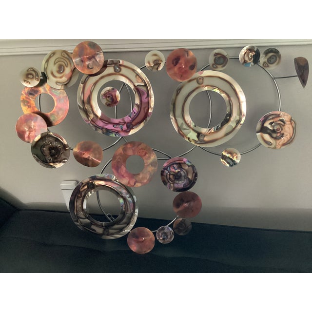 1970s 1970s Curtis Jere Style Metal Wall Hanging in an Abstract Design For Sale - Image 5 of 8