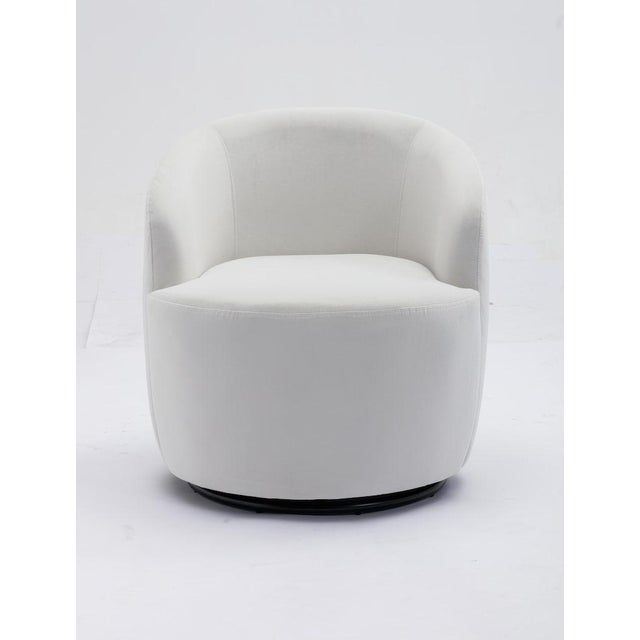Modern Cozy Swivel Barrel Chair, Modern Boucle Lounge Seating, Compact Accent Furniture For Sale - Image 3 of 17