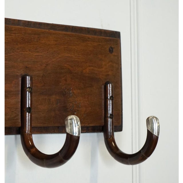 Gold Vintage Art Deco Sterling Siilver Mounted Hat Coat Wall Rack, 1920 For Sale - Image 8 of 15