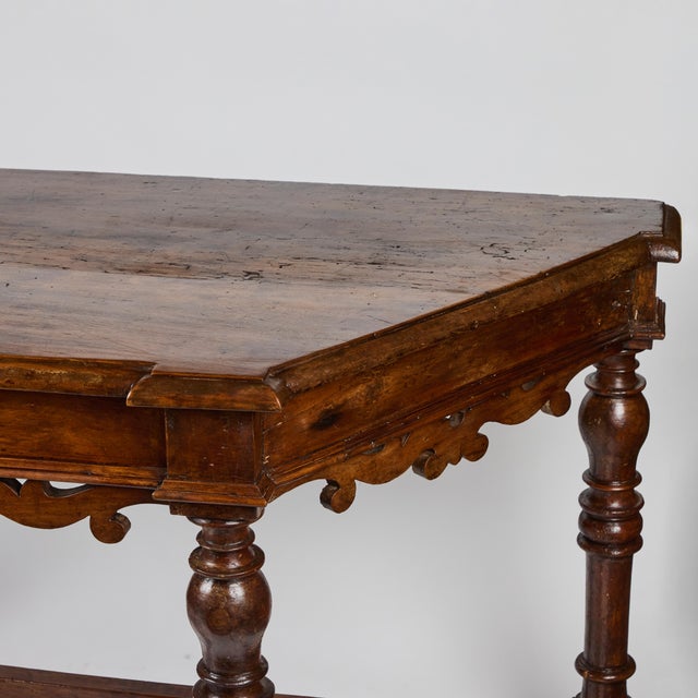Late 18th Century Antique Tuscan Walnut Console Table For Sale - Image 5 of 12