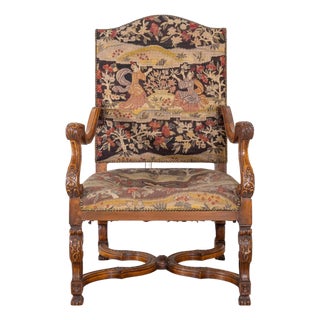 Louis XV Carved Walnut Armchair from Tuscany, 18th Century For Sale