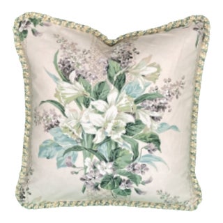 Wildflower Stripe by Jean Monro Square Decorative Pillow With Down Feather Insert For Sale