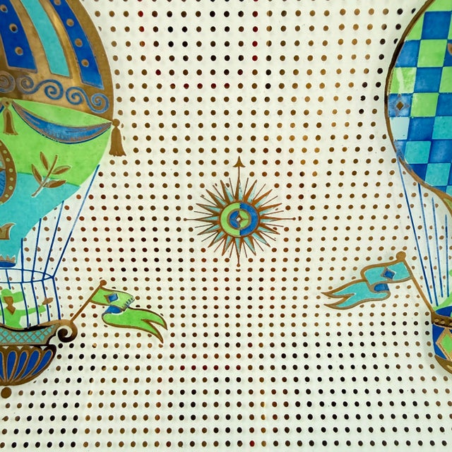 Georges Briard Briard Fancy Free Montgolfier Balloon Opal Glass Platter For Sale - Image 4 of 12