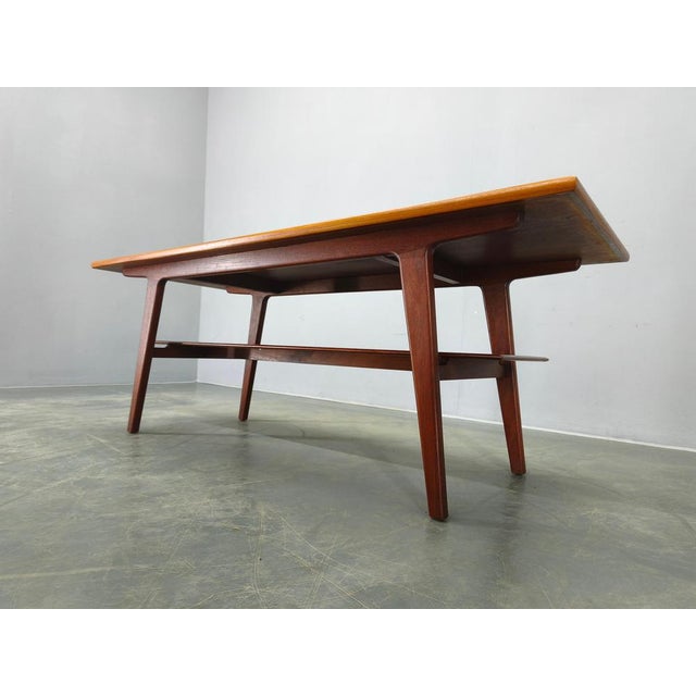 1960s Danish Mid-Century Teak Coffee Table with Shelf, 1960s For Sale - Image 5 of 12