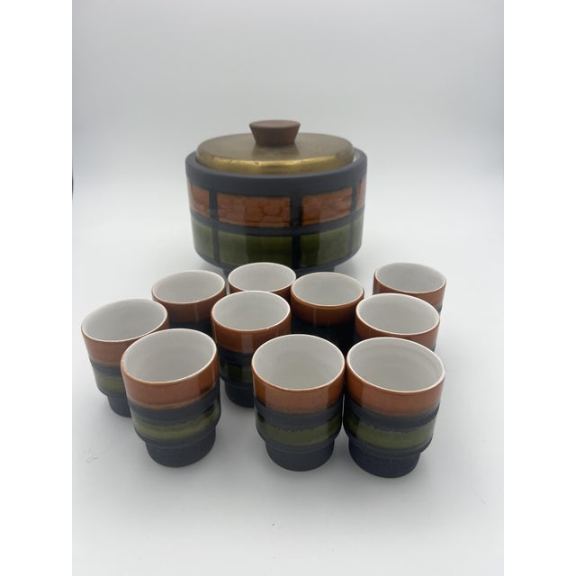 Pottery Punch Bowl and Cups from Dümler & Breiden, West Germany, 1970s, Set of 11 For Sale - Image 10 of 10