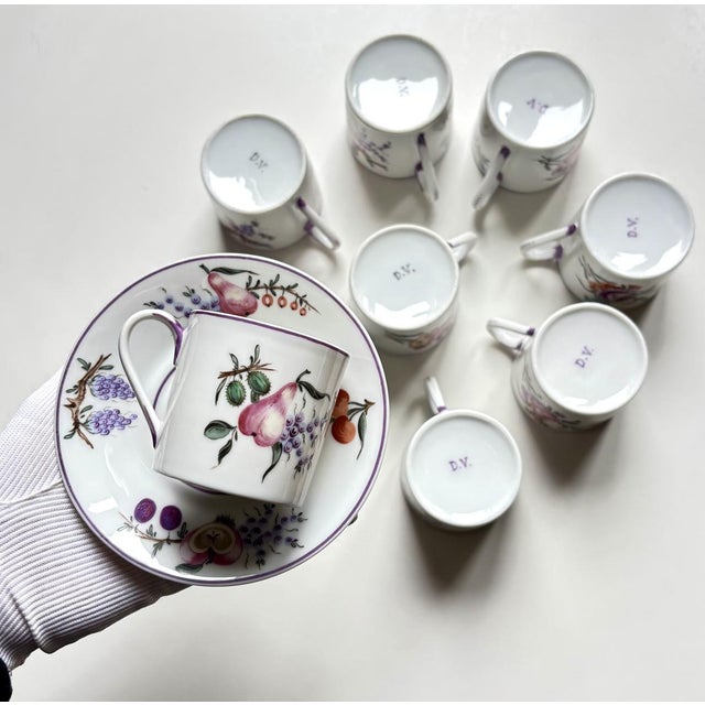 Coffee Cups and Saucers from Mennecy‑Villeroy, Set of 18 For Sale - Image 9 of 18