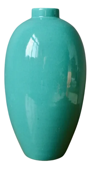 Large Turquoise Primavera Vase by Céramique Dart De Bordeaux, 1930