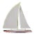 Vintage "J. Fenri Mid Century Modern Style Lucite Sculpture of Sailboat For Sale