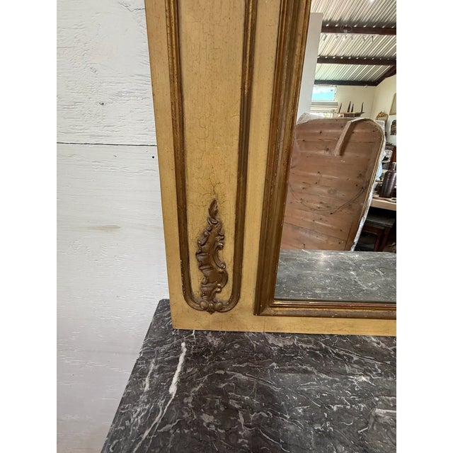 Wood Large 19th Century French Louis XVI Trumeau Mirror For Sale - Image 7 of 13