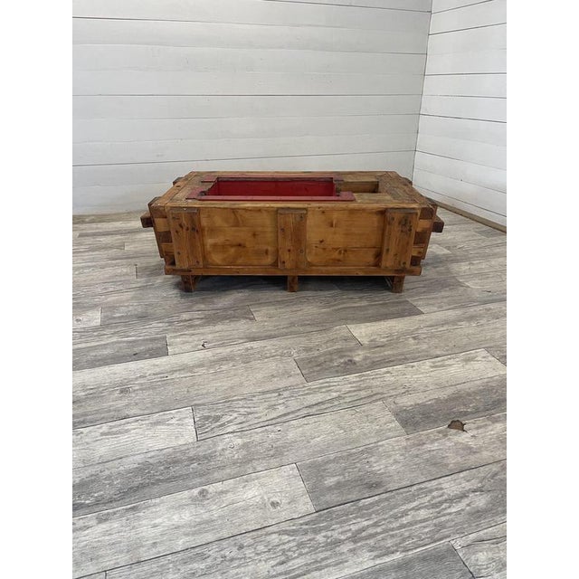 A- 372 vintage train [ wooden ] molds coffee table with glass,handmade [ negative ] molds for locomotive parts +-1920-1940...