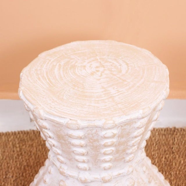 Not Yet Made - Made To Order Elle Round Oak Wood Side Table For Sale - Image 5 of 8