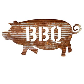 Vintage Metal BBQ Sign For Sale
