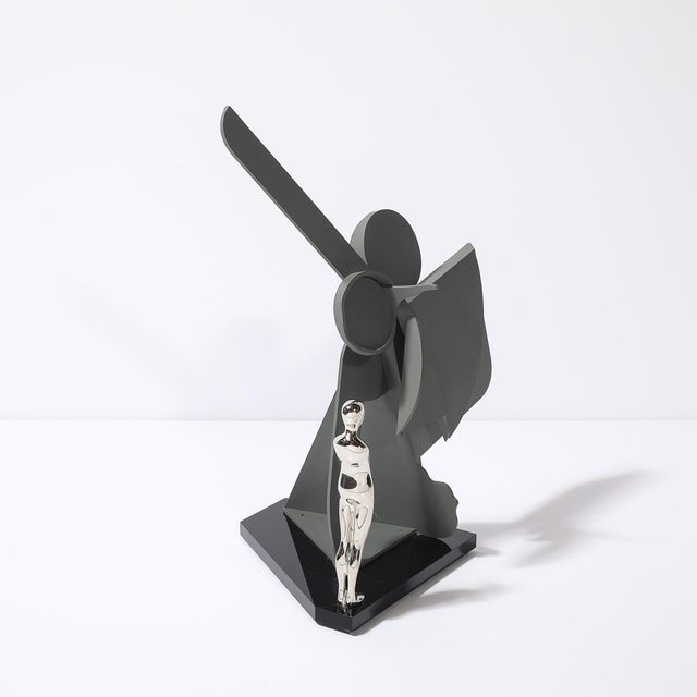 Post-Modernist Sculpture Signed Ernest Trova, Profile Canto #83 in Matt Gray For Sale - Image 10 of 15