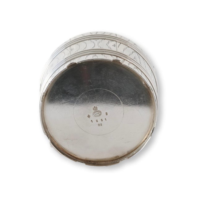 Metal 19th Century Silver-Plate Barrel Butter Dish For Sale - Image 7 of 7