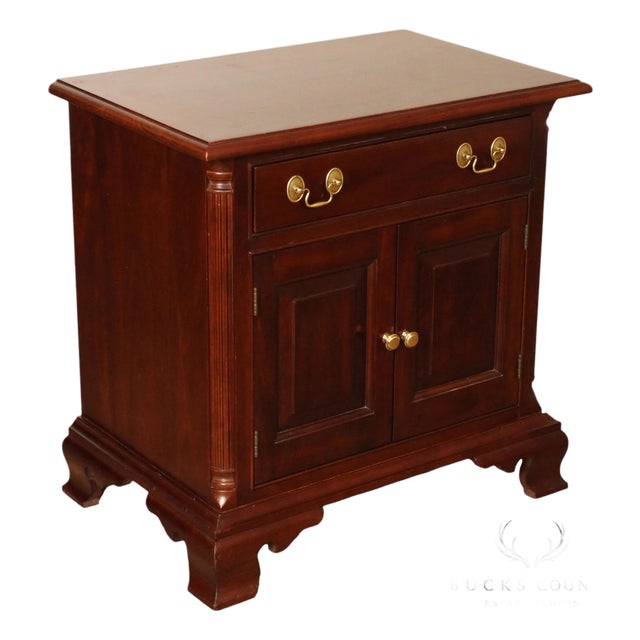 Stickley Chippendale Style Vintage Cherry Nightstand For Sale