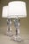 A dramatic and sculptural pair of Futuristic Modern "Hourglass" shaped super thick Lucite Acrylic lamps designed by...