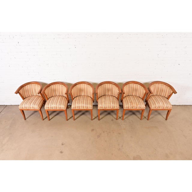 1950s Harold Schwartz for Romweber Mid-Century Modern Sculpted Oak Dining Armchairs, Set of Six For Sale - Image 5 of 12