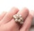Yellow Gold Antique Cluster of Pearl Ring with Round Diamond. Ring size 6.Pearls measure 4.5mm. .10TDW The face of the...