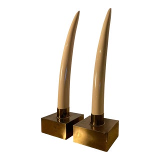 Vintage French 1970's Faux Tusks- a Pair For Sale