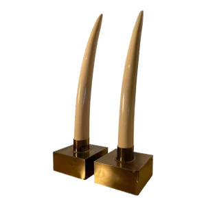 Vintage French 1970's Faux Tusks- a Pair