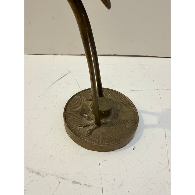 Vintage Korean Brass Crane Sculptures, Pair For Sale - Image 12 of 12