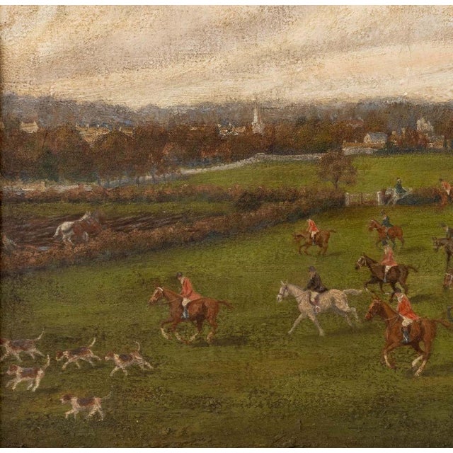 English English Fox Hunt Scene Oil on Canvas, 19th C. For Sale - Image 3 of 5