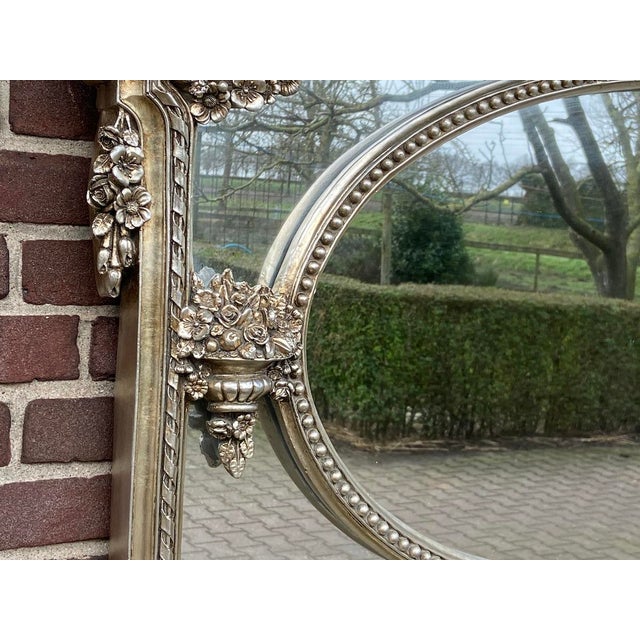 Late 20th C Italian Baroque Silver Beech Wall Mirror - 1 Pc For Sale - Image 6 of 15