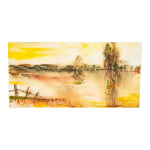 Mid Century Modern Oil Painting Original Art Abstract Landscape Signed M. Dalben