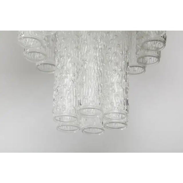 White Murano Glass Tube Chandelier For Sale - Image 8 of 9