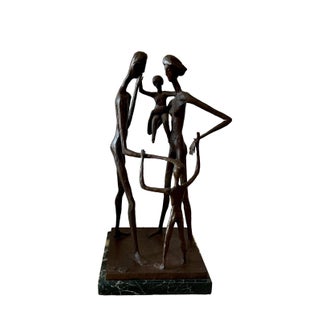 Wolfgang Behl, Large Modernist Bronze Abstract Figural Sculpture "Family" Wolfgang Behl For Sale